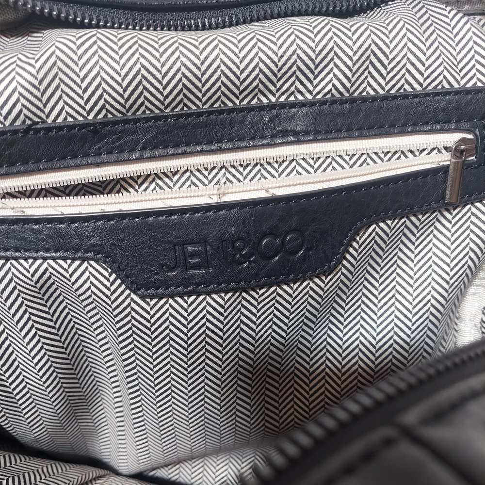 Jen & Co. Black Pebbled Faux Leather Backpack - Excellent Used Condition